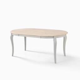 FurnitureboxUK Newport Oval Whitewash & Light Grey Wood 6 Seater Dining Table in White - thumbnail 2