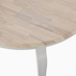 FurnitureboxUK Newport Oval Whitewash & Light Grey Wood 6 Seater Dining Table in White - thumbnail 5