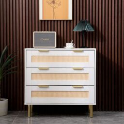 Moderna Chest of Drawers Rattan Fronts White - thumbnail 3