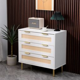 Moderna Chest of Drawers Rattan Fronts White - thumbnail 4