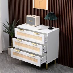 Moderna Chest of Drawers Rattan Fronts White - thumbnail 5