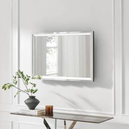 FurnitureboxUK Roux Large Rectangle 90x60cm Wall Mirror in Metallics - Size: 90x60 cm - thumbnail 3