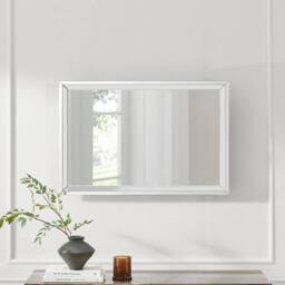 FurnitureboxUK Roux Large Rectangle 90x60cm Wall Mirror in Metallics - Size: 90x60 cm - thumbnail 4