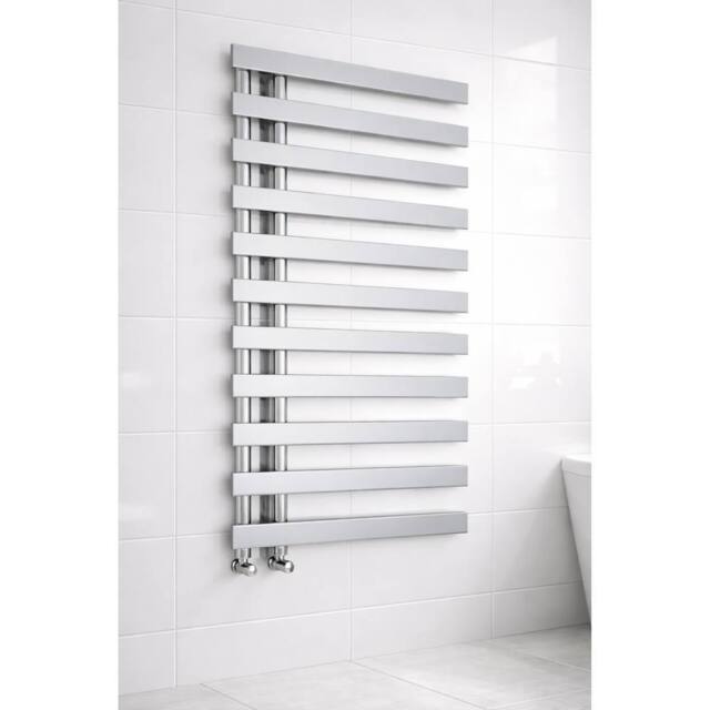 Bathroom Kingdom Milton Chrome Designer Flat Panel Heated Towel Rail 1156x500mm in Silver - image 1