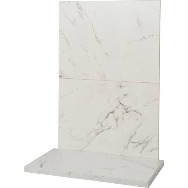 Acantha Fires & Fireplaces Acantha x2 Tile & Hearth Set in White Marble Effect - image 1