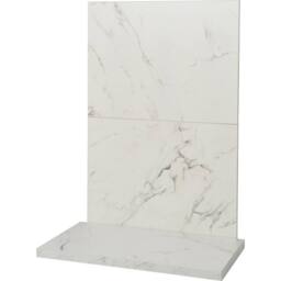 Acantha Fires & Fireplaces Acantha x2 Tile & Hearth Set in White Marble Effect - thumbnail 1