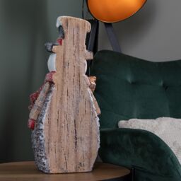 Samuel Alexander 45cm Light up Christmas Woodsman Frosty Glow Snowman with LEDs in Brown - thumbnail 6