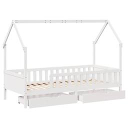 Berkfield Home Kids Bed Frame with Drawers without Mattress 80x200 cm Solid Wood in White - thumbnail 9