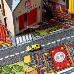 Bravich LTD Children's Big City Mat Town Car Roads Rug - Size: 100 cm x 190 cm - thumbnail 2