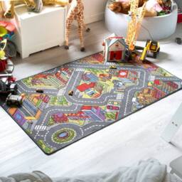 Bravich LTD Children's Big City Mat Town Car Roads Rug - Size: 100 cm x 190 cm - thumbnail 1