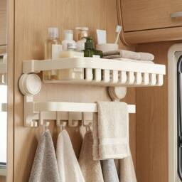 Havendro 60cm Milky White Suction Cup Foldable Wall Towel Bar in Off-White - thumbnail 4