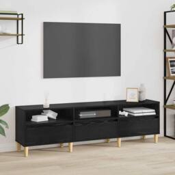 Berkfield Home TV Cabinet Black oak 150 x 30 x 45 cm Engineered wood - thumbnail 2