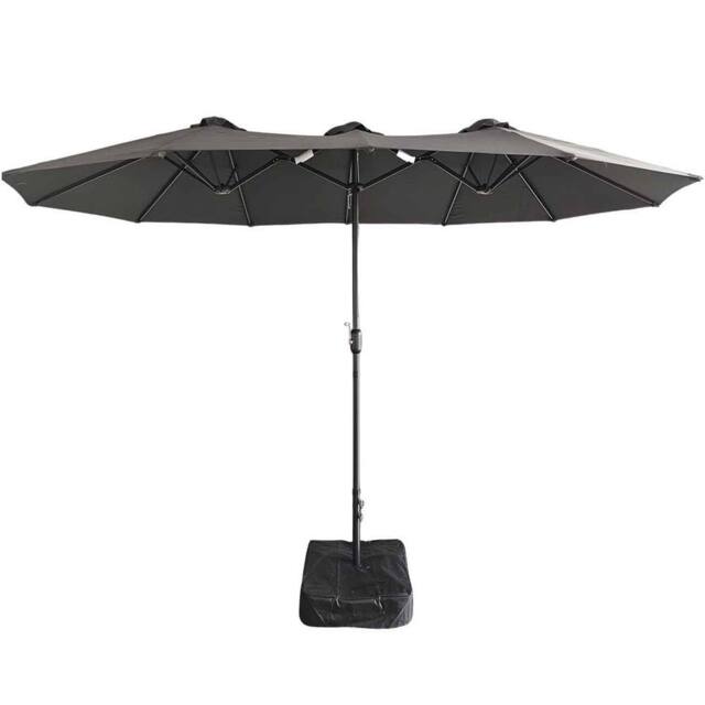 Gr8 Garden 4.6M Garden Parasol Double Sided Umbrella in Dark Grey - image 1