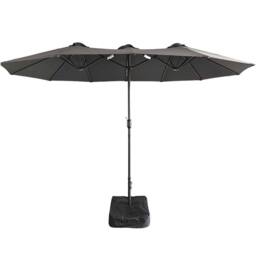 Gr8 Garden 4.6M Garden Parasol Double Sided Umbrella in Dark Grey - thumbnail 1