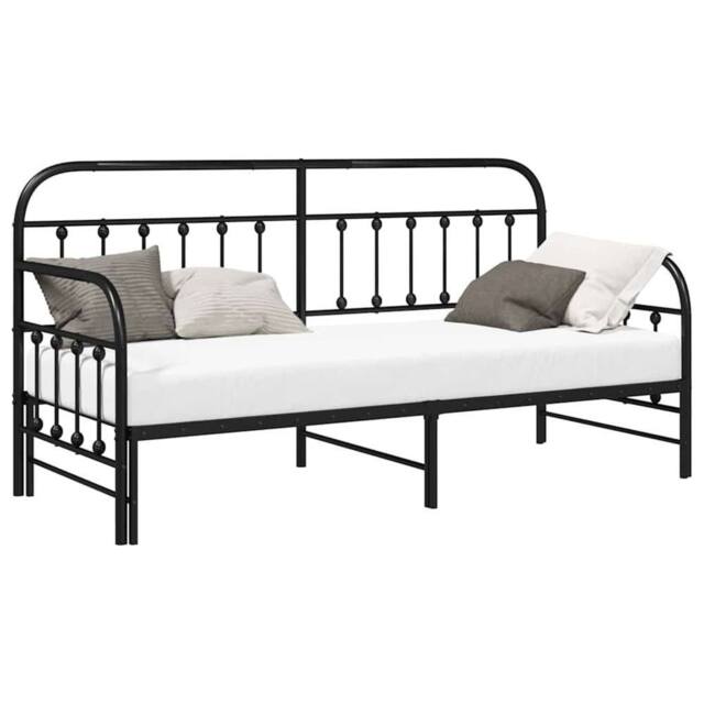 Berkfield Home Modern Daybed Frame with Trundle Black 80x200 cm Steel