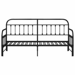 Berkfield Home Modern Daybed Frame with Trundle Black 80x200 cm Steel - thumbnail 5
