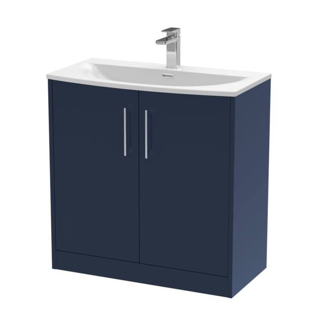 Balterley Winshill Contemporary 2 Door Vanity Basin Unit, Dark Blue, 800mm in Blue - image 1