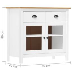 Berkfield Home Sideboard Hill White 90x40x80 cm Solid Pine Wood - Size: 90 x 40 x 80 cm - thumbnail 4
