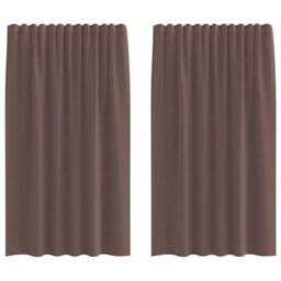 Berkfield Home Voile Curtains with Tab Top 2 pcs Brown - thumbnail 2