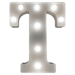 mysmartbuy Battery Powered 3D Letter T LED Light - Freestanding or Wall Mounted Alphabet Lighting Home or Party Decoration - H22 x W14 x D3cm in White - thumbnail 1