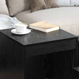 Berkfield Home Coffee Tables 3 pcs Black oak 45 x 45 x 45 cm Engineered wood - thumbnail 4