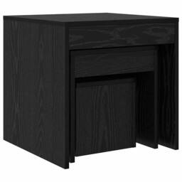 Berkfield Home Coffee Tables 3 pcs Black oak 45 x 45 x 45 cm Engineered wood - thumbnail 7