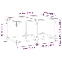 Berkfield Home Modern Coffee Table with Transparent Glass Top 78.5x40x40 cm Steel in Black - thumbnail 9