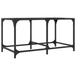 Berkfield Home Modern Coffee Table with Transparent Glass Top 78.5x40x40 cm Steel in Black - thumbnail 6