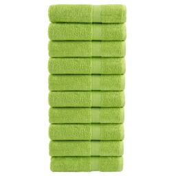 Berkfield Home Premium Shower Towels SOLUND 10 pcs Apple Green 70x140 cm 600 gsm - thumbnail 1