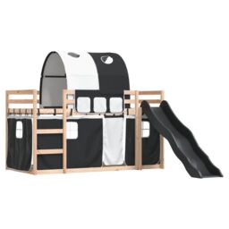 Berkfield Home Bunk Bed without Mattress with Slide White & Black 90x190 cm Single - thumbnail 3