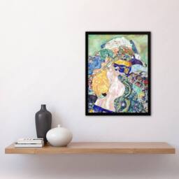 Artery8 Baby Cradle Painting Nursery Vintage Framed Wall Art Print Gustav Klimt - Size: A4 - thumbnail 4