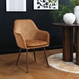 Home Garden Direct Muse - Accent Chair in Woven Yarn Fabric Upholstery in Orange