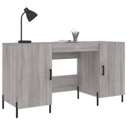 Berkfield Home Desk Grey Sonoma 140x50x75 cm Engineered Wood - Size: 140 x 50 x 75 cm - thumbnail 3