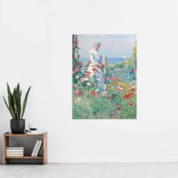 "Artery8 Celia in Her Garden Floral Portrait Hassam Wall Art Poster Print - Size: W12"" x H16""" - thumbnail 4