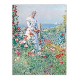 "Artery8 Celia in Her Garden Floral Portrait Hassam Wall Art Poster Print - Size: W12"" x H16""" - thumbnail 1