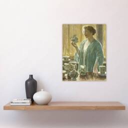 "Artery8 Strawberry Tea Set Domestic Scene Hassam Wall Art Poster Print - Size: W12"" x H16""" - thumbnail 4