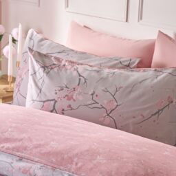 OHS Spring Blossoms Print Duvet Cover with Pillowcase in Light Pink - Size: Single - thumbnail 5