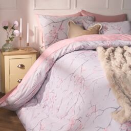 OHS Spring Blossoms Print Duvet Cover with Pillowcase in Light Pink - Size: Single - thumbnail 3