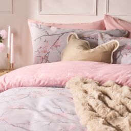 OHS Spring Blossoms Print Duvet Cover with Pillowcase in Light Pink - Size: Single - thumbnail 4