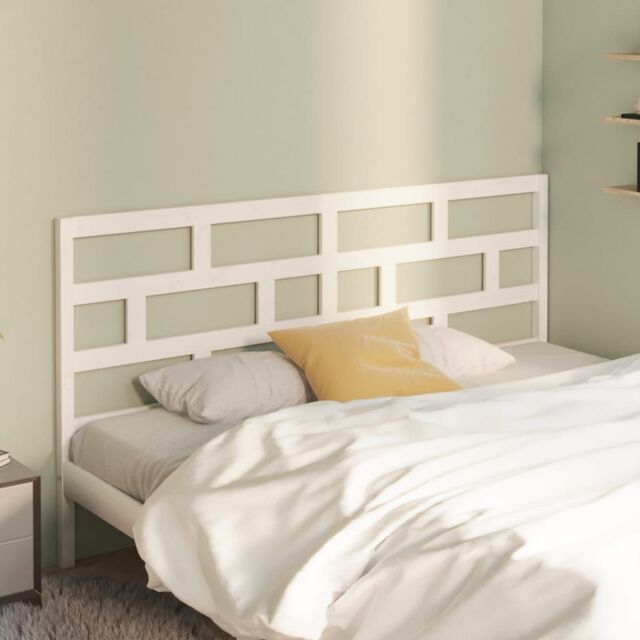 Berkfield Home Bed Headboard White 186x4x100 cm Solid Wood Pine - Size: 186 x 4 x 100 cm - image 1