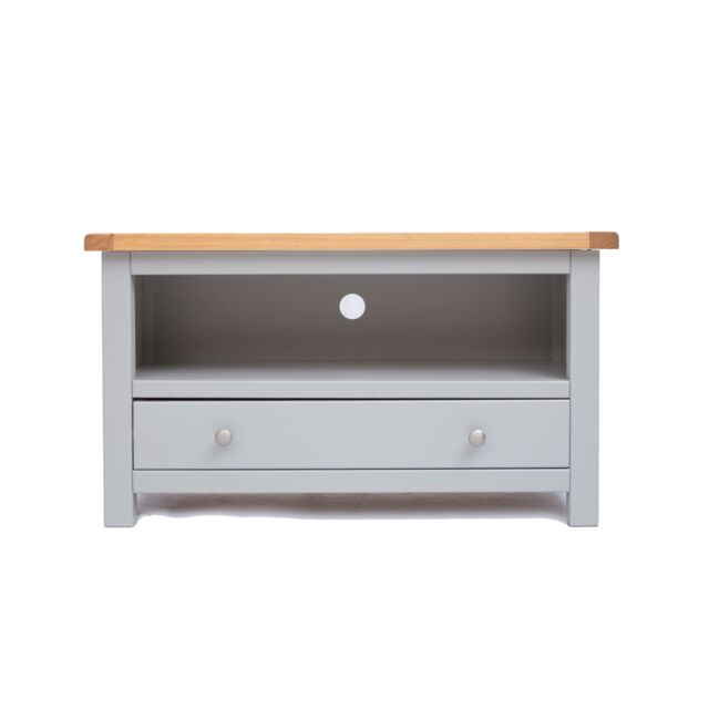 Cabinet Bits Argenta Light Grey 1 Drawer TV Cabinet Chrome Knob - image 1