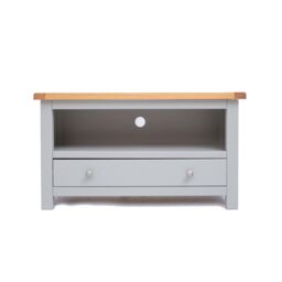 Cabinet Bits Argenta Light Grey 1 Drawer TV Cabinet Chrome Knob
