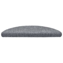 Berkfield Home 15 Self-adhesive Stair Mats Needle Punch 56x17x3 cm Light Grey - Size: Medium - thumbnail 4