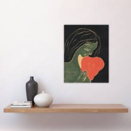 "Artery8 The Heart Hjertet Painting Munch Vintage Wall Art Print Poster in Black - Size: W24"" x H32""" - thumbnail 4