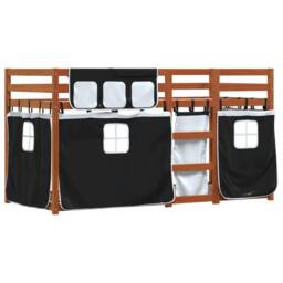 Berkfield Home Bunk Bed without Mattress White&Black 80x200 cm Solid Wood Pine in Brown - thumbnail 3
