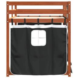 Berkfield Home Bunk Bed without Mattress White&Black 80x200 cm Solid Wood Pine in Brown - thumbnail 6