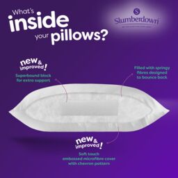Slumberdown 2 Pack Super Support Firm Support Pillows in White - thumbnail 8