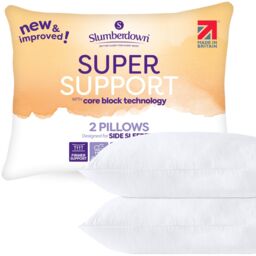 Slumberdown 2 Pack Super Support Firm Support Pillows in White