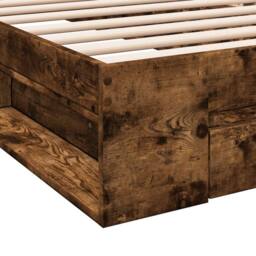 Berkfield Home Bed Frame with Drawer without Mattress Smoked Oak 90x200 cm in Brown - thumbnail 8