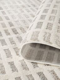 Desire Rugs Mabel Modern Contemporary Living Room Area Rug - Grid Design in Stone - Size: 120 cm x 170 cm - thumbnail 3
